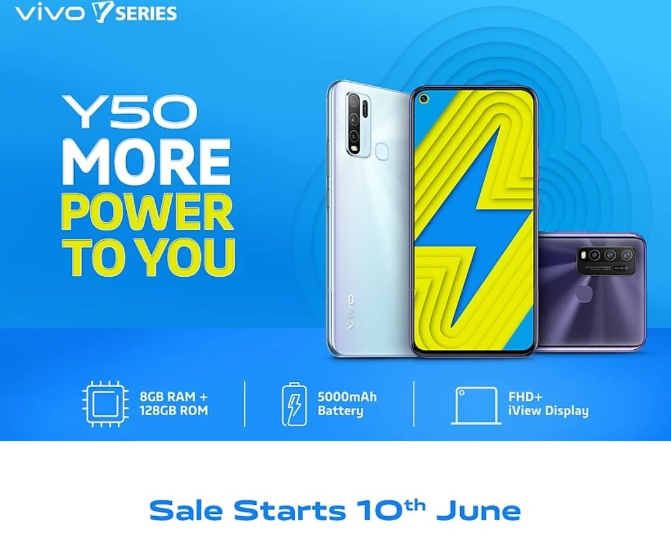 Vivo Y50促销将于6月10日在印度开始