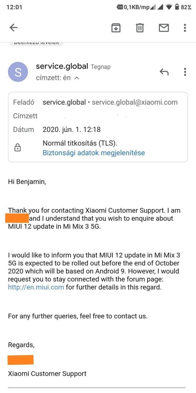 小米确认Mi Mix 3 5G将在10月获得MIUI 12，但有一个陷阱